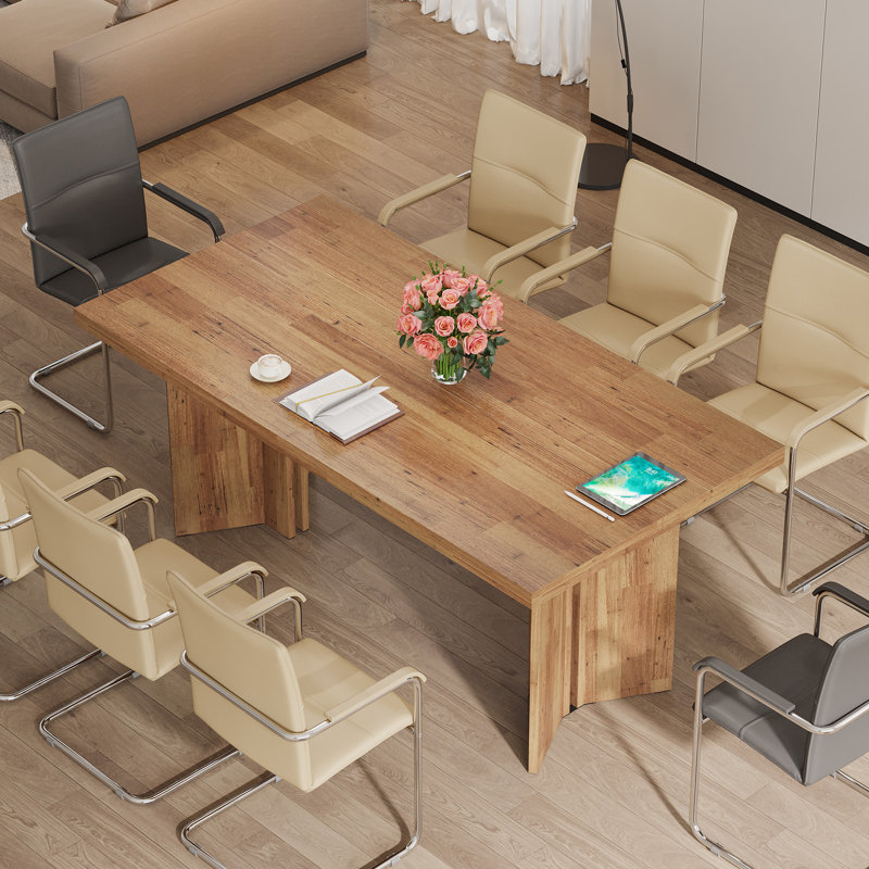 160cm Rectangle Conference Table, Walnut Brown