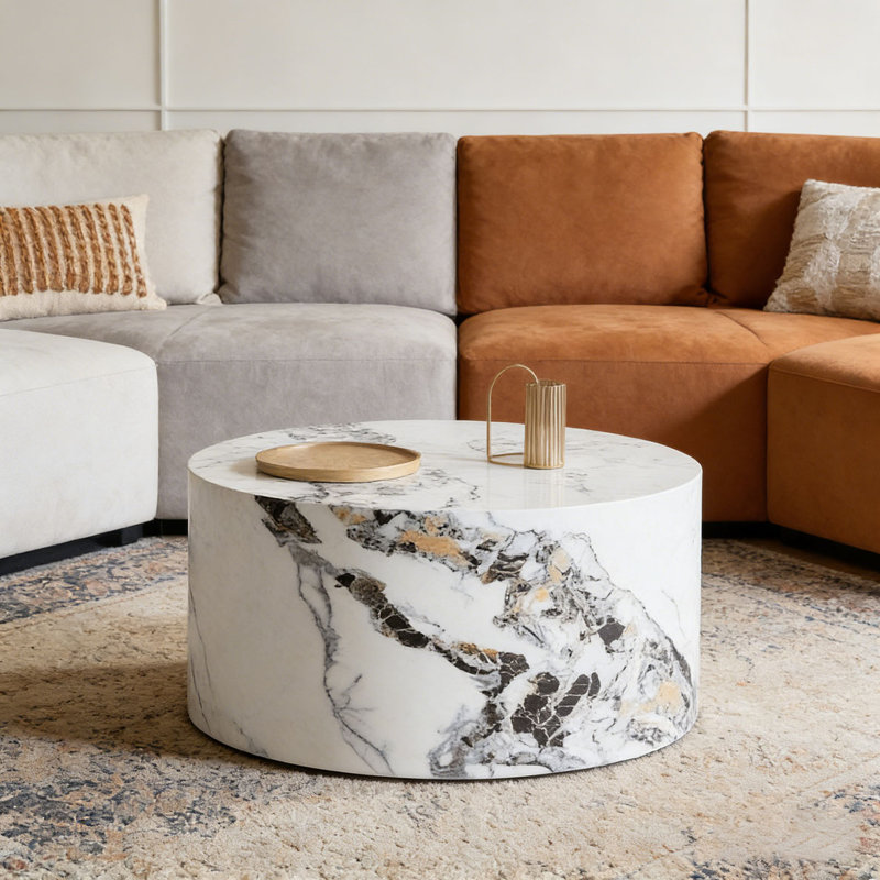 Round Coffee Table, White1
