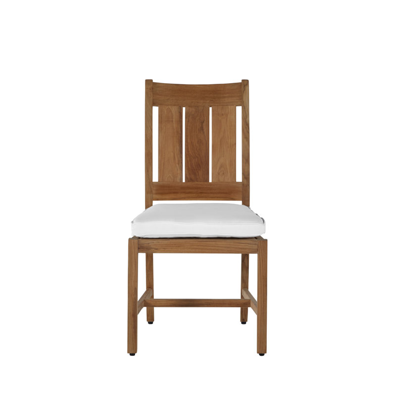 Croquet Patio Dining Chair with Cushion, Croquet Teak #4 Natural Teak