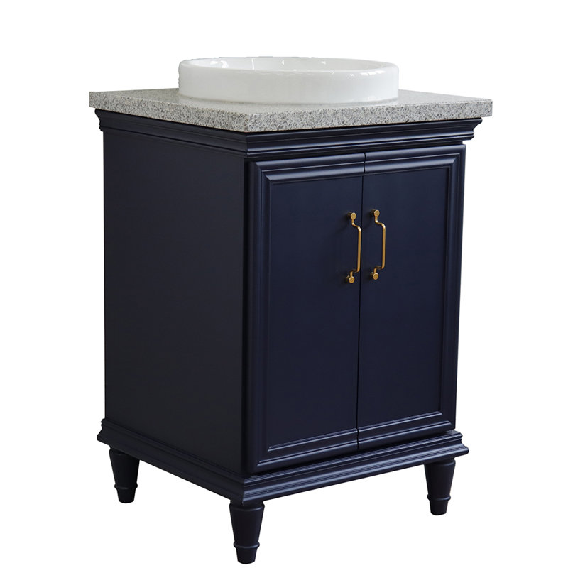 Ensemble de meuble-lavabo simple 25 po Hunstant, Granite, Bleu