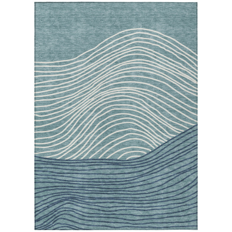 Machine Washable Indoor/Outdoor Bourkelands ACN2350 Stripes Rug