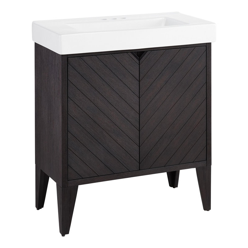 30" Fircrest Single Bathroom Vanity with Integral Sink, Charcoal