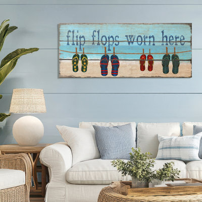 Flip Flops Worn Here Canvas, design by Gail Fraser