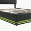 Lit tapissier double avec système de rangement hydraulique et lumière DEL, lit plateforme moderne avec prises et ports USB, noir-1049824878-1049824877