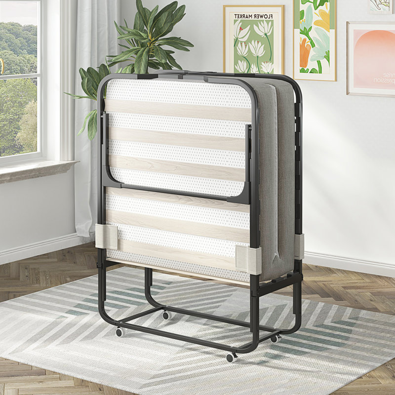 Alwyn Home 31'' W/38'' W Folding Bed With Mattress Included, Twin