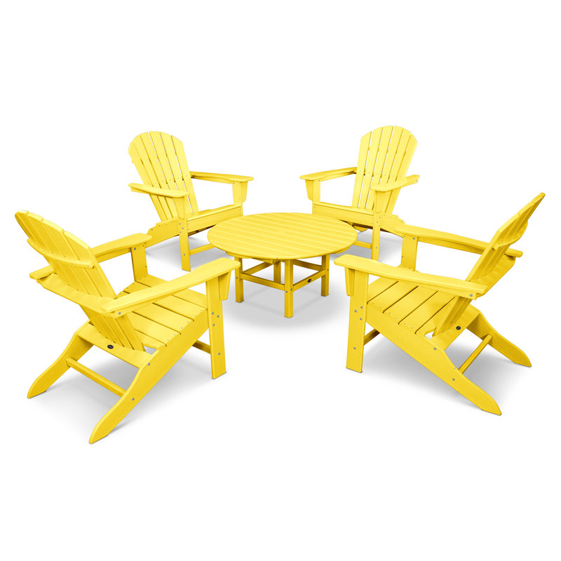 POLYWOOD South Beach 5-Piece Conversation Group, Lemon