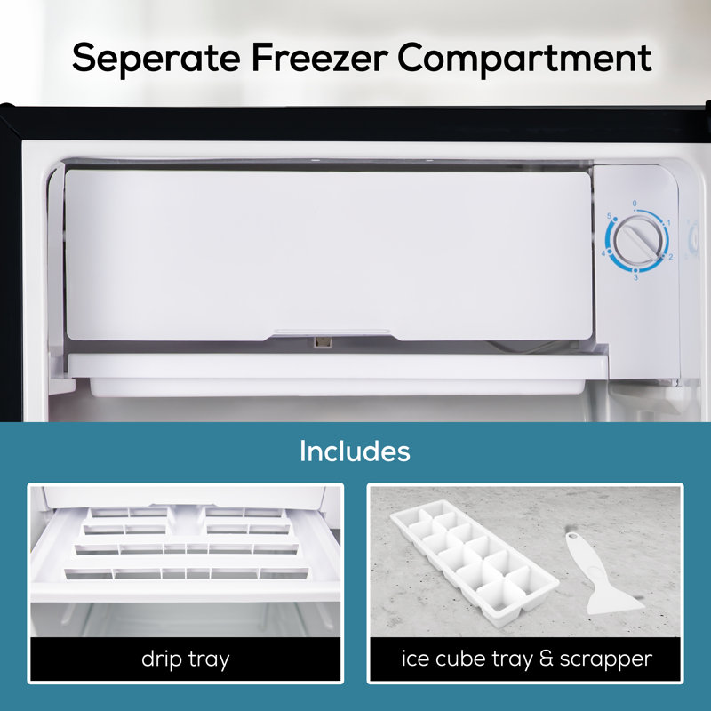 Igloo 3.2 Cubic Feet Freestanding Mini Fridge with Freezer, Stainless