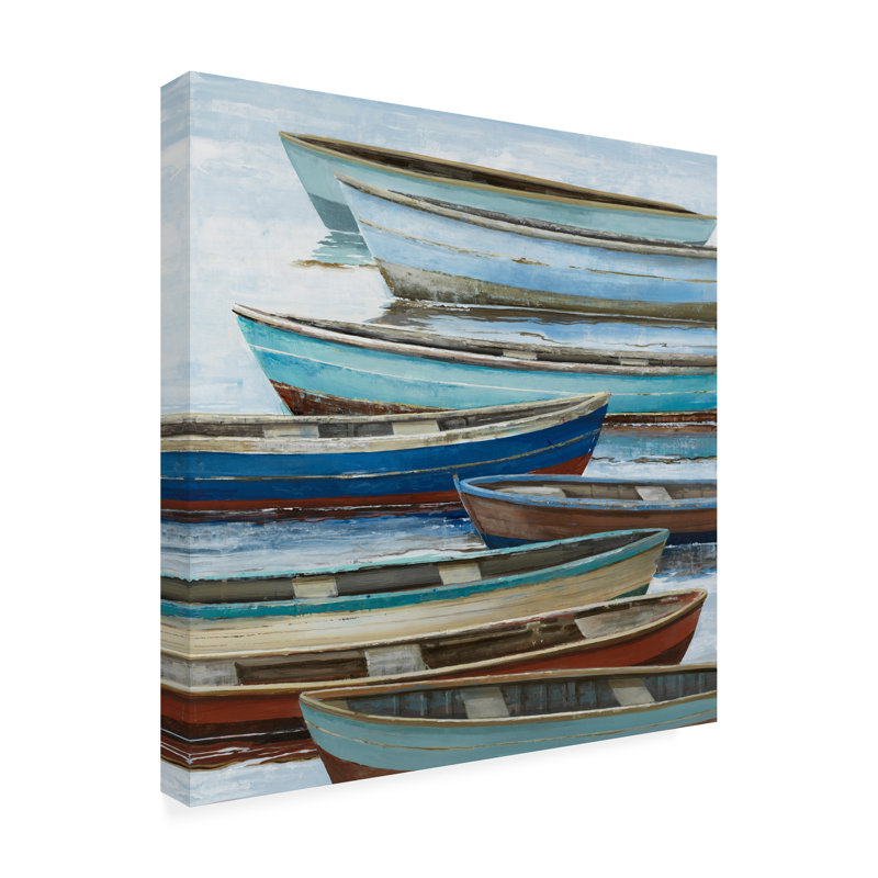 Art sur toile, bateaux avec abdosamad, H 14 po x l 14 po x P 2 po