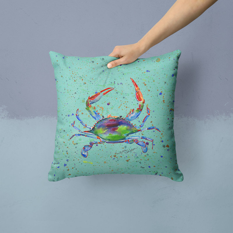 Coussin intérieur/extérieur bleu moderne crabe