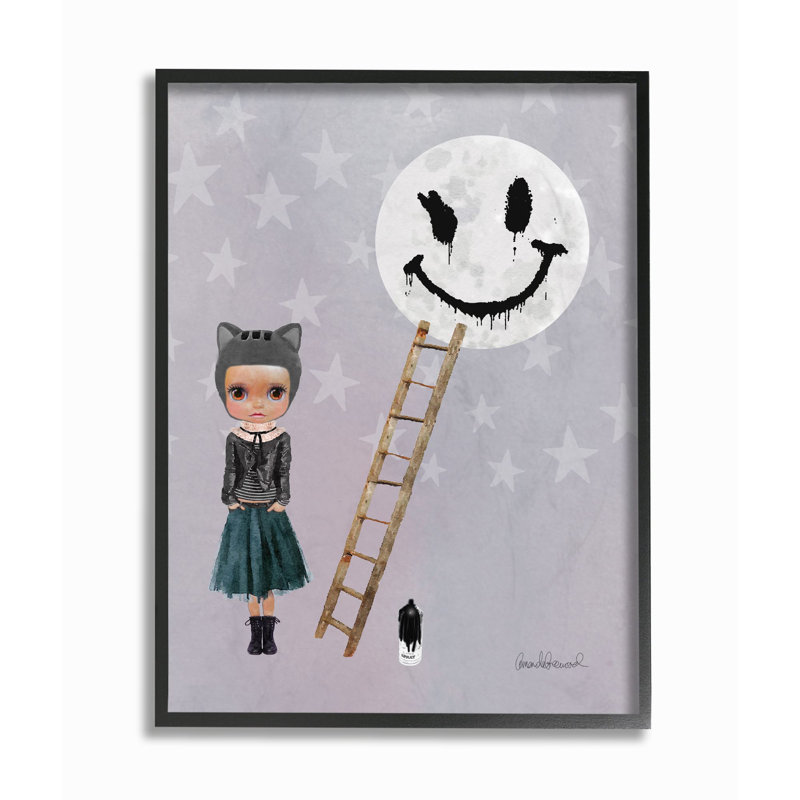 «Fashion Designer Sassy Doll», impression, H 20 po x l 16 po, Giclée encadrée noir minuit