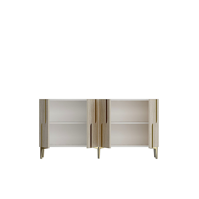 Console, Beige/Gold/Black