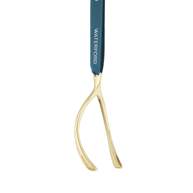 Christmas Wishbone Golden Ornament