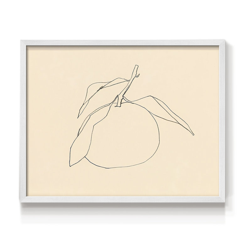 «Citrus Contour I», reproduction encadrée, H 16 po x l 20 po, Blanc