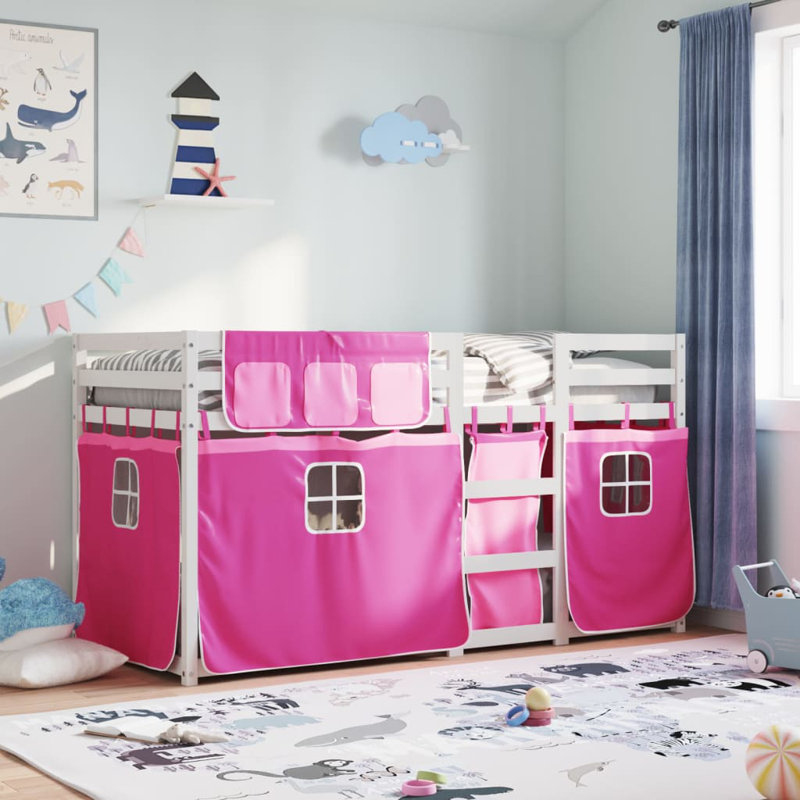 Dedalus Bunk Bed with Trundle Included, White, 80 x 200 cm