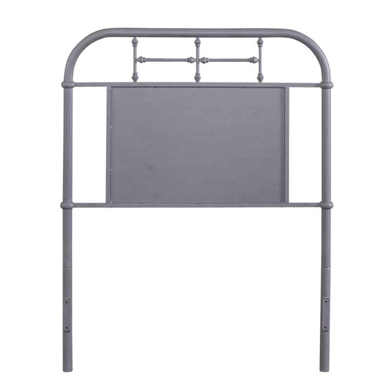 Edmund Open-Frame Metal Headboard, Gray, Twin