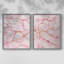 «Rose Marble I», reproduction encadrée de qualité supérieure - prête à être accrochée - aucun clou requis - aucun clou requis-1627678195-1627678191