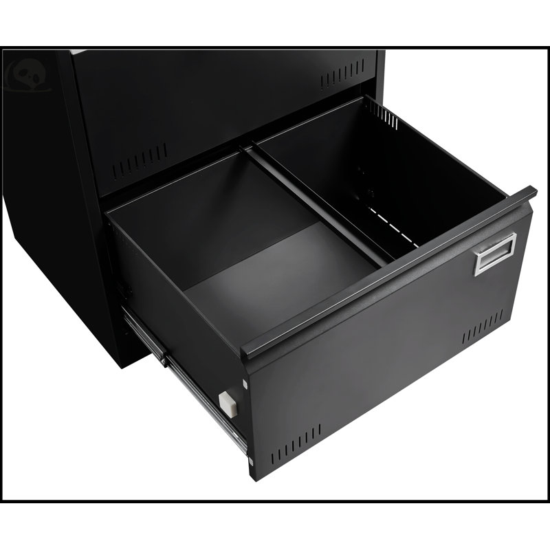 Filing Cabinet Lateral File Cabinet 3 Drawer,Filing Cabinets with Lock, Black