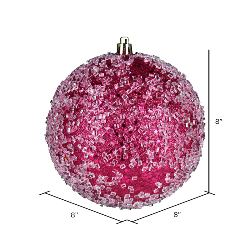 Ornement boule scintillante, H 8 po x l 8 po x P 8 po, Fuchsia, 1
