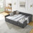 Modern Daybed With Drawers Upholstered Tufted Sofa Bed, With Button On Back And Copper Nail On Waved Shape Arms-114543341-114543342