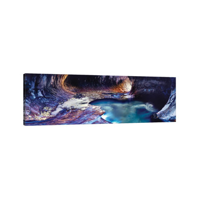 Rock Formations At A Ravine, North Creek, Zion National Park, Utah, USA - Wrapped Canvas Panoramic Print