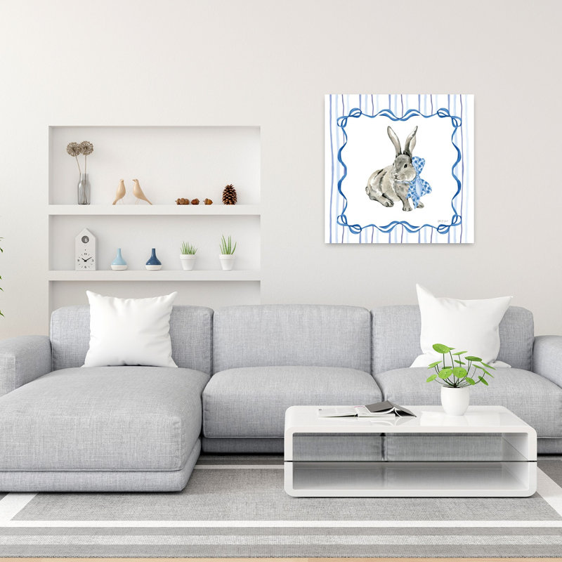 Impression d'art mural abstrait Bluebonnet Bunnies, 48" H x 48" W