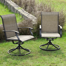 Outdoor Patio PVC-Coated Dining Armchair, Powder-Coated Iron Frame for Patio, Black and Brown