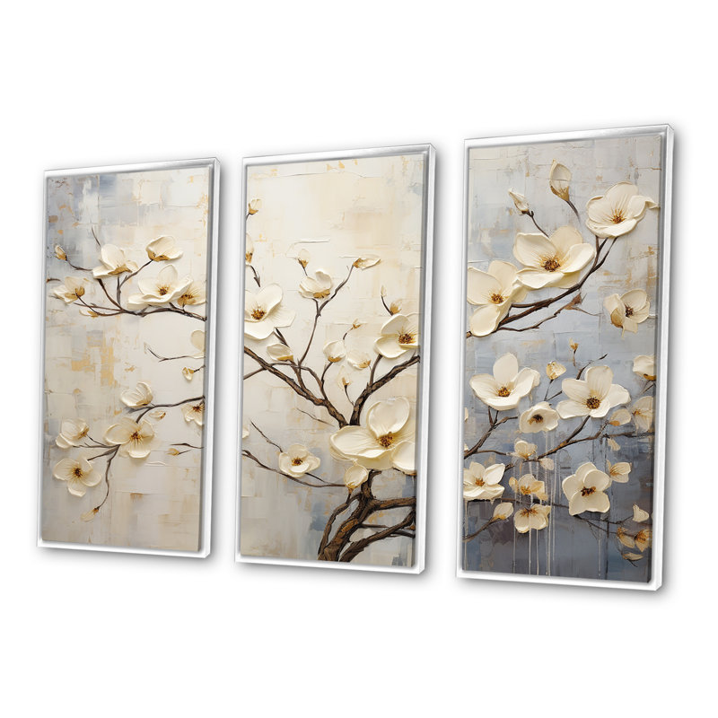 Ensemble de salon Peacewoodness, Cadre flottant blanc, H 32 po x l 48 po x P 1 po