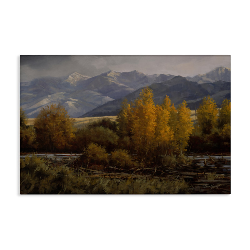 «Morning In Montana Mountains», art mural sur toile, par Paco Young, H 30 po x l 45 po