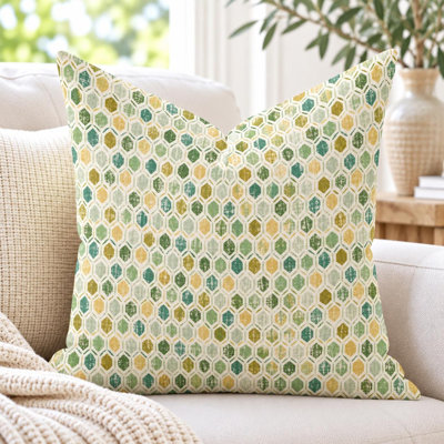 Oreiller à pois géométrique vert olive de haute qualité