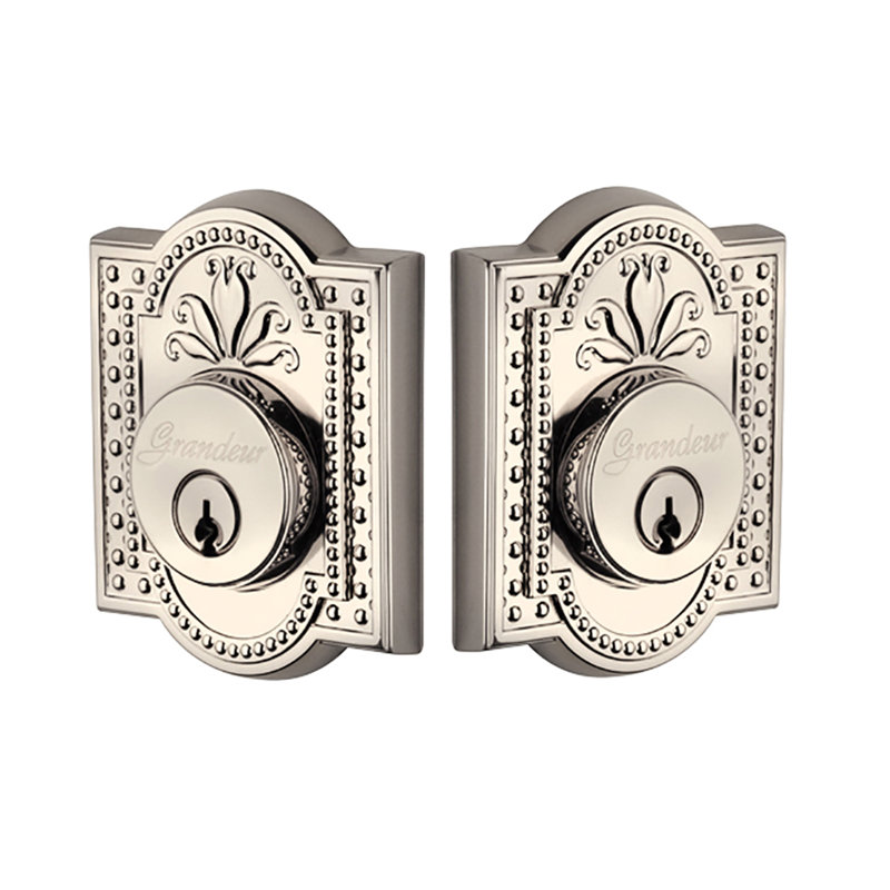 Pêne dormant à cylindre double Parthénon, Nickel poli, 2.375"