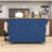 Farmhouse Rolling Kitchen Island with Drop Leaf, Storage Cabinet, Drawers, Power Outlet and 2 Stools-740859528