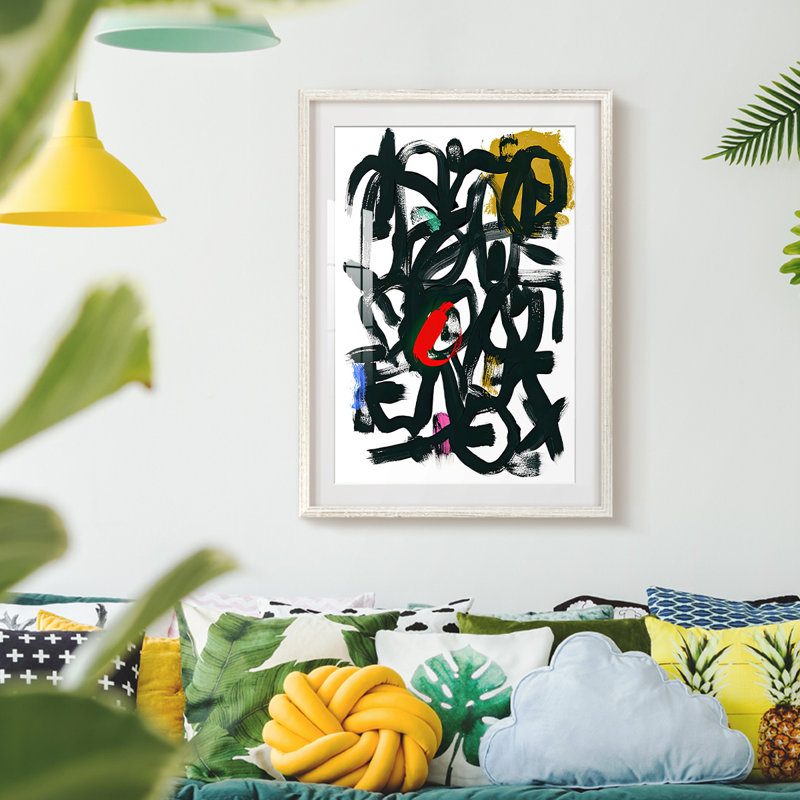 Graffiti Pop I - impression encadrée, H 28,5 po x l 20,5 po, Blanc