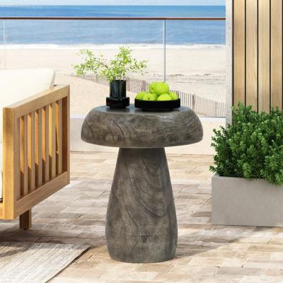 Table d'appoint champignon au look naturel, attrait rétro, résistant aux intempéries, idéal pour les pépinières, diamètre de 13,2 pouces, table d'une hauteur de 20,5 po avec texture semblable au bois, couleur, aspect, aucun assemblage requis, plateau de table de diamètre,