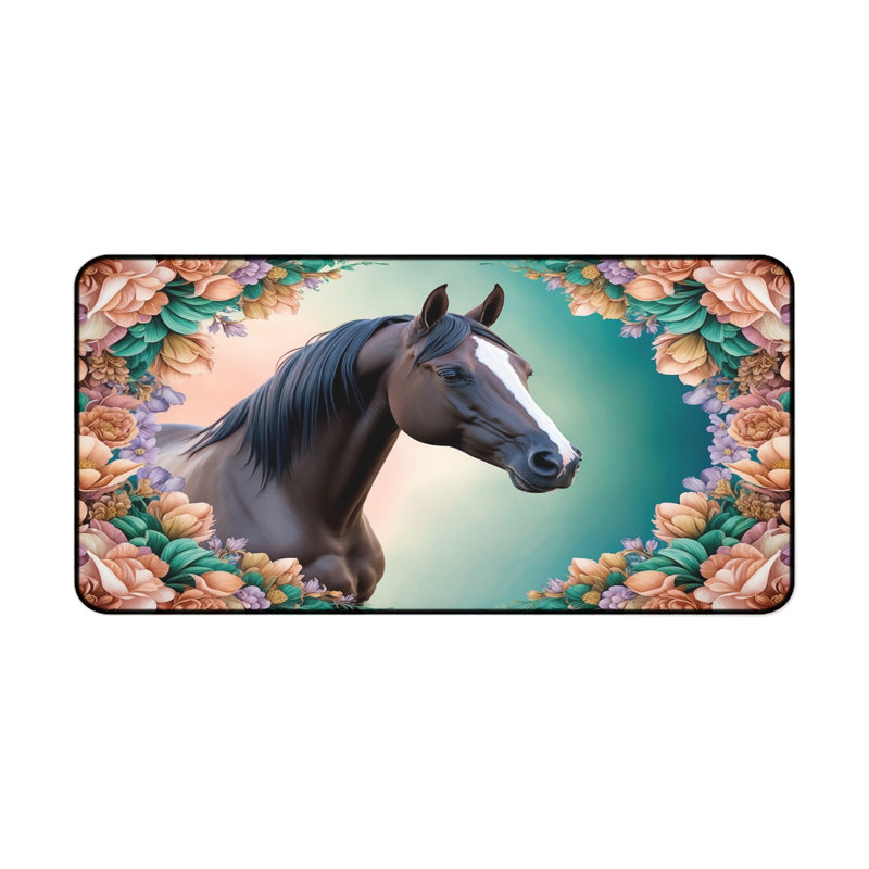 Majestic Floral Horse Desk Mat, 31.5x15.5