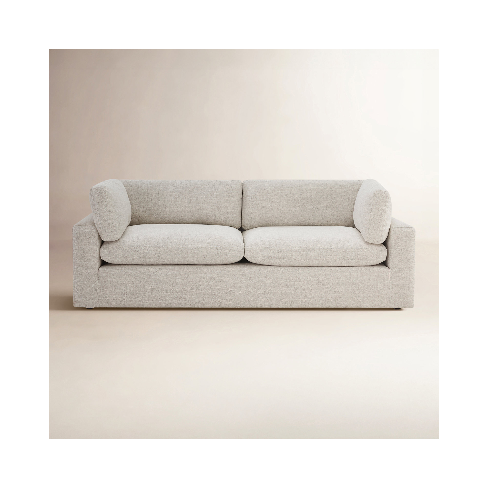 Capra 91'' Upholstered Sofa, Nathan Wheat Tweed