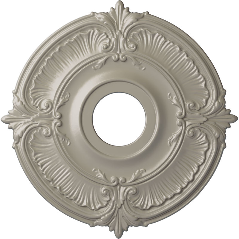 Médaillon de plafond H 18 po x l 18 po x P 0,625 po Attica, Blanc perle