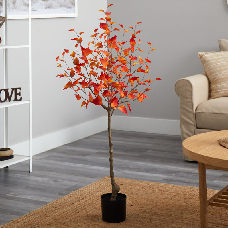 48'' Faux Birch Tree in Pot Liner