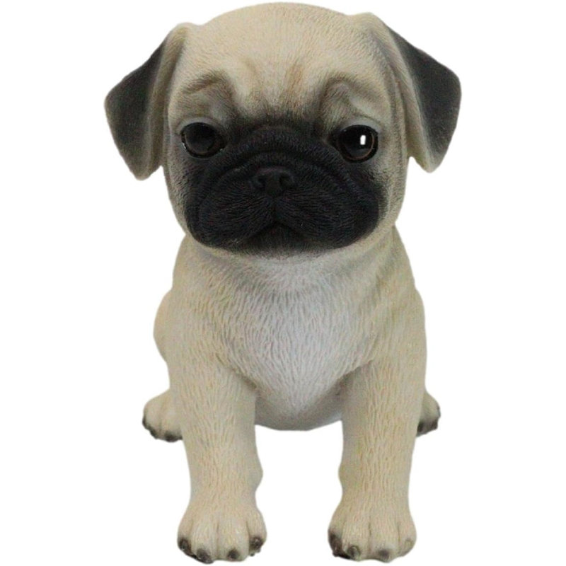 Réaliste réaliste adorable assis carlin chien chiot Home Decor Figurine Pet Pal