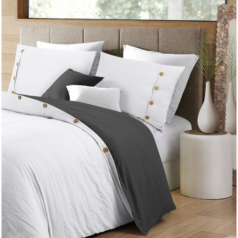 Ensemble de housse de couette réversible Swift Home, fermeture à boutons et attaches intérieures, literie toutes saisons