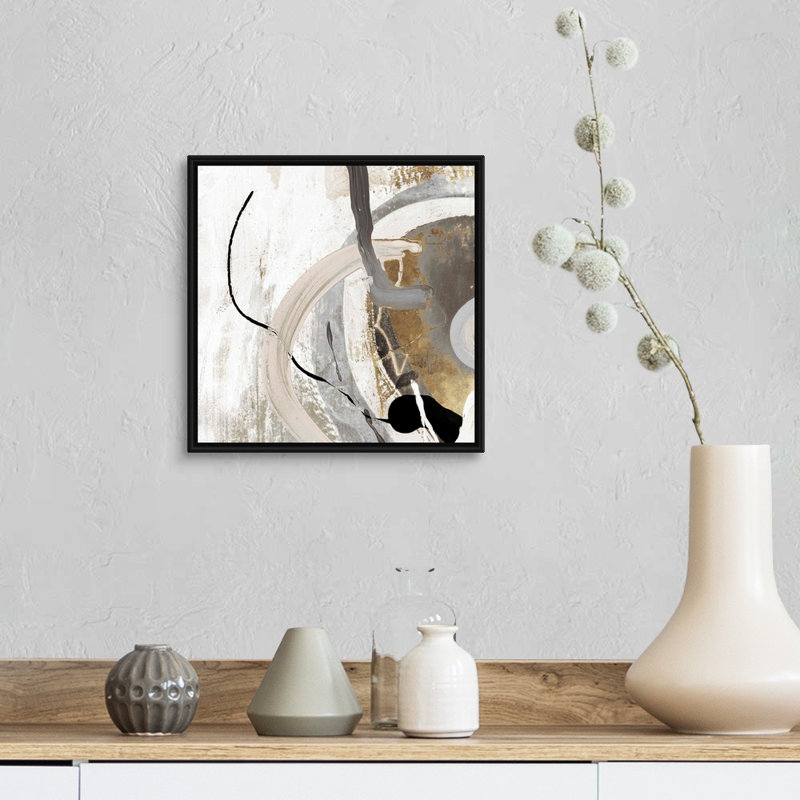 " Tangled II " Painting Print, 37.25" H x 37.25" W, Black Floater Framed Canvas