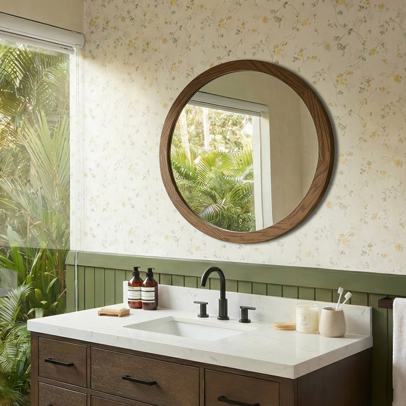 Miroir ARIEL, L 24 po x P 0,8 po x H 24 po, Chêne brun