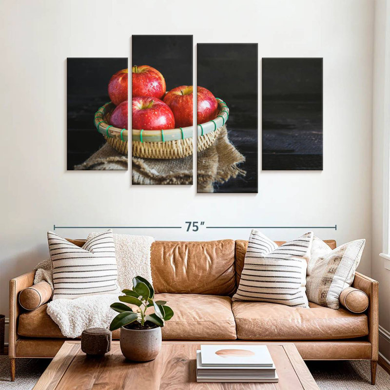 Yarlin Red Apple Fruits, 42" H x 68" W