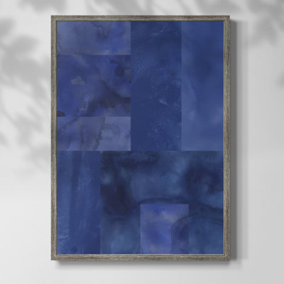 «Blue Puzzle II», reproduction encadrée - bois massif