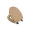 Flexi-Fix Geneva Toilet Seat - Adjustable Hinges with Top & Bottom Fixings Included and Rust & Stain Free Chrome Hinge Covers, Antibacterial Treated Surface (Light Oak)