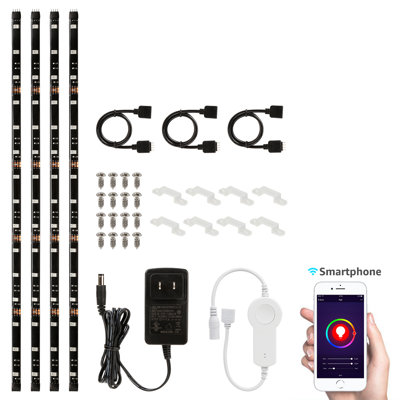 LED Smart Under Cabinet Strip Light Plug-in, Multi-Color, Timer Mode, App Control