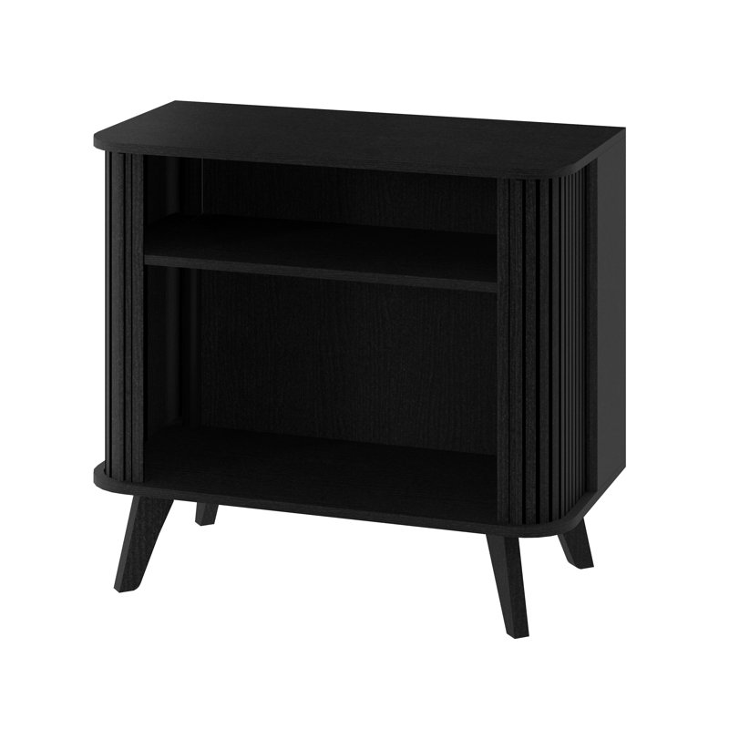 Aurel Buchheit Mid Century Fluted Sliding Door Sideboard Cabinet, Oslo Oak