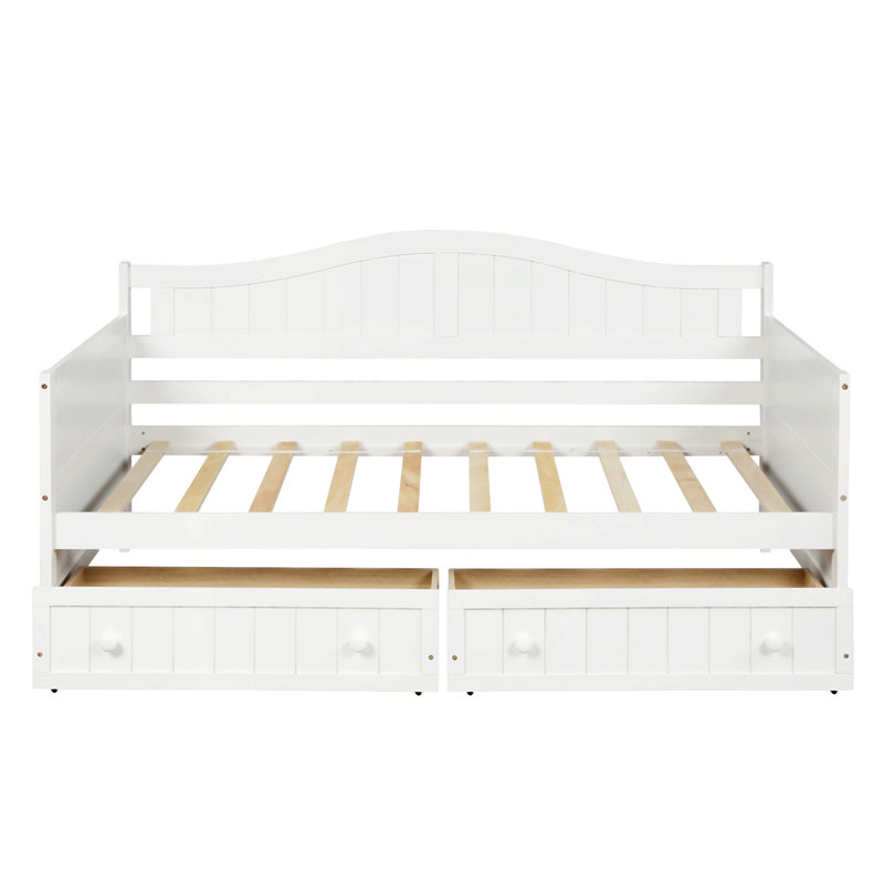 Gamma Daybed Storage Bed, White, Drawer Included