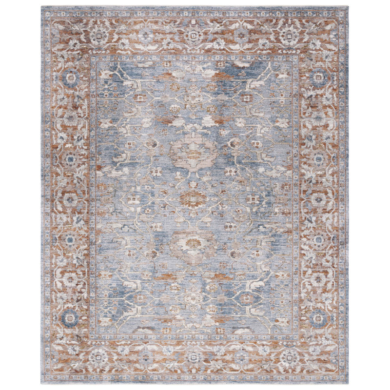 Tapis gris ivoire / rouille Heirloom 724, Rectangle 4 pi x 6 pi