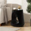 Table d'appoint Mgo Hollow, texture bois, noir-1059580032