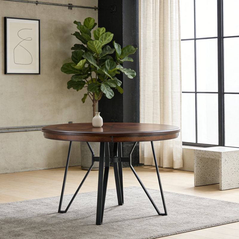 Round Dining Table (Brown)(Dining Table Only), Brown